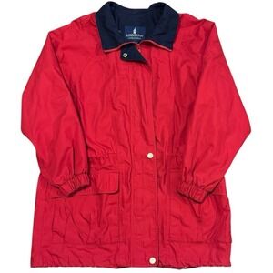 Y2K London Fog Limited Edition Red Nylon Anorak Jacket Women's L Adjustable